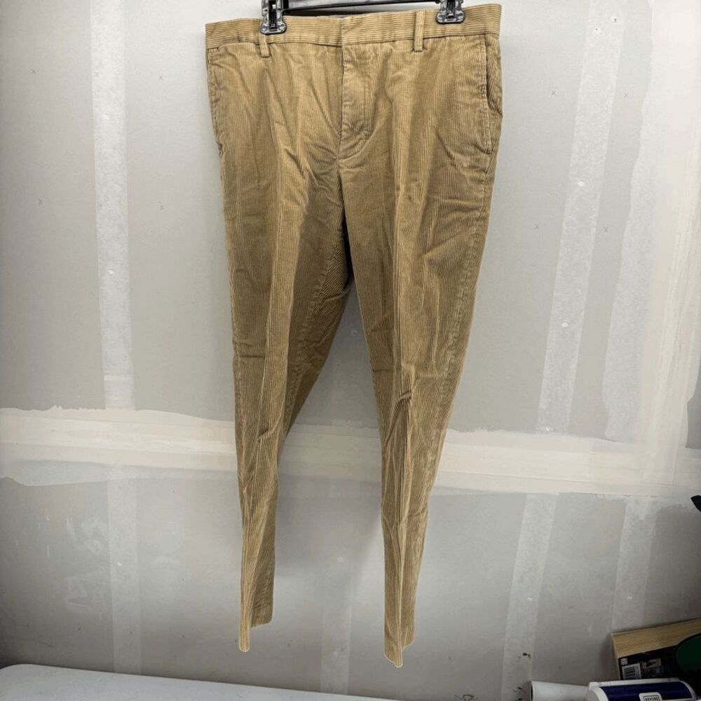 Lands' End Mens 34 Corduroy Pants Light Brown Tailored Fit‎ 100% Cotton Straight